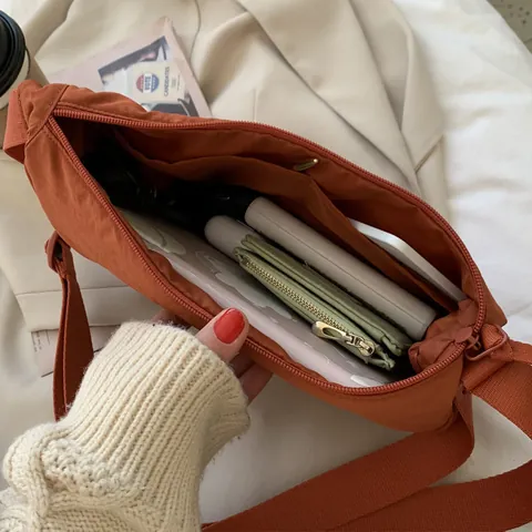 Nylon Crescent Crossbody Bag Dumpling Shape Water Resistant Casual Versatile Travel Shoulder Purse For Women
