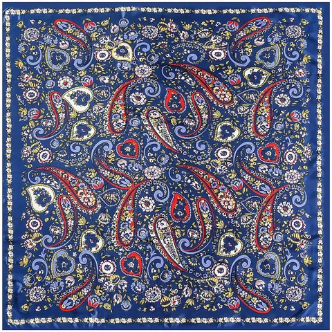Women's Vintage Bohemian Paisley Printed Satin Square Scarf Elegant Botanical Floral Sun Protection Shawl Headband Accessory