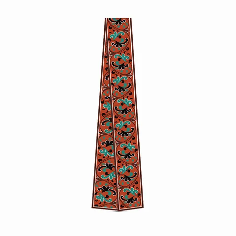 Women Retro Baroque Floral Satin Scarf Twilly Narrow Long Scarf For Hair Handbags Headband Neck Ribbon Decorative Scarf