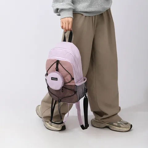 Sac à Dos en Toile Léger Vintage Japonais Pour Hommes Femmes Patchwork Sac de Poitrine Bandoulière Avec Pochette Ronde