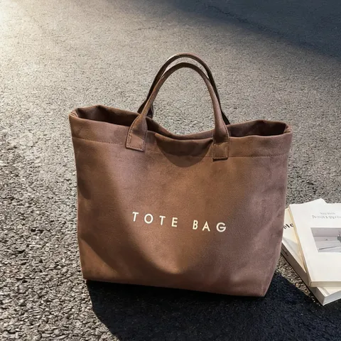 Damen Große Kapazität Tote Bag Minimalistisch Nylon Wildleder Textur Schultertasche Für Tägliches Pendeln Lässige Handtasche