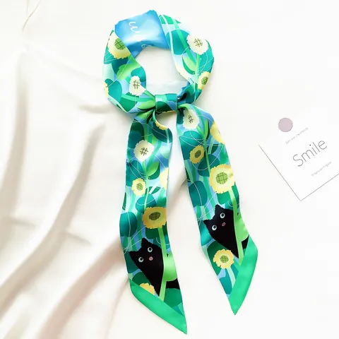 Women's Satin Narrow Scarf Long Twilly Printed Headband Neck Scarf Bag Accessory Ribbon For Daily Decor Casual Fashion Gift