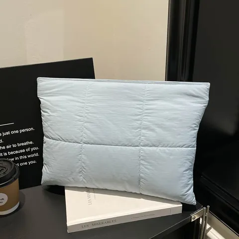 Custodia per Laptop Trapuntata Puffer Borsa Impermeabile Imbottita Minimalista Stile Urbano Tessuto Morbido Custodia Protettiva da Donna