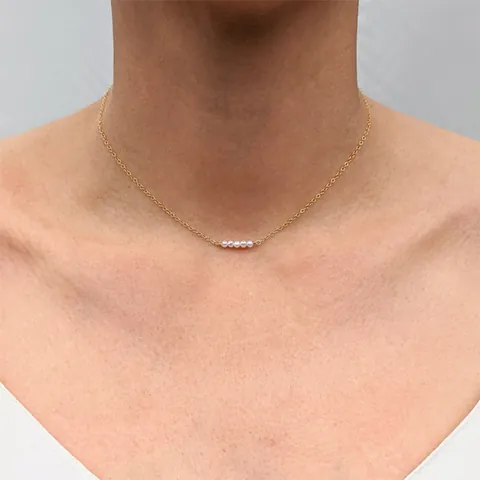 Exquise Titanium Staal 18K Vergulde Natuurlijke Zoetwaterparel Halsketting En Armband Minimalistisch Elegant Dames Sieraden