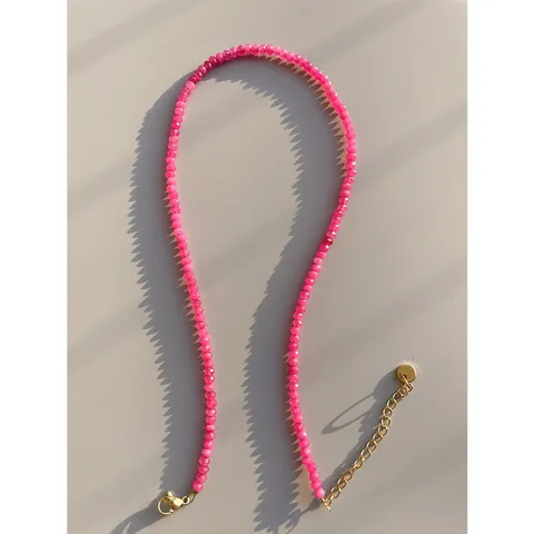 Handgemaakte Natuursteen Kralen Halsketting Voor Vrouwen 18K Verguld Roestvrij Staal Minimalistisch Boho Veelkleurige Sieraden