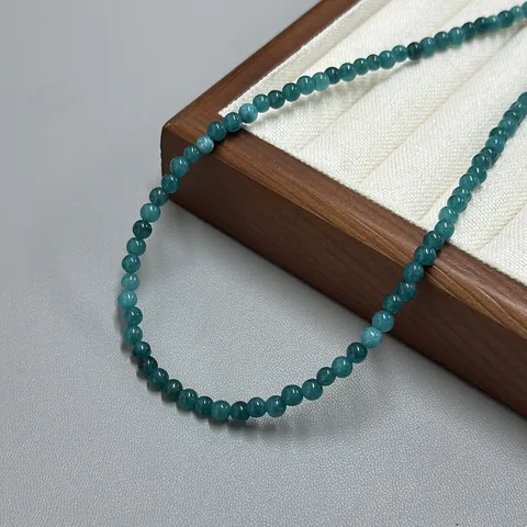 Natuurlijke Blauwe Apatiet Gekrualde Halsketting Voor Vrouwen Minimalistisch Verguld Titanium Staal Hart Hanger Elegante Sieraden