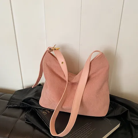 Große Kapazität Vintage PU Leder Tote Bag Für Damen Minimalistisch Koreanischen Stil Wildleder Optik Umhängetasche Lässige Hobo Tasche