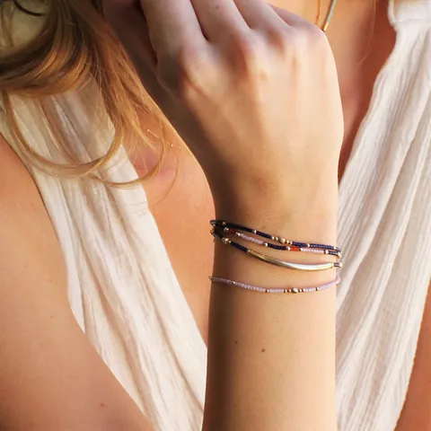 Boheems Handgemaakte Kleurrijke Kralen Armband Voor Vrouwen Roestvrij Staal Verguld Verstelbare Gelaagde Ketting Armband Hart Hanger Sieraden