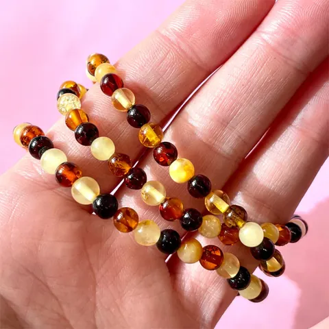Meerkleurige Natuursteen Kralen Armband Voor Vrouwen Handgemaakte Eenvoudige Elastische Koord Gepolijste Ronde Edelsteen Armband Sieraden