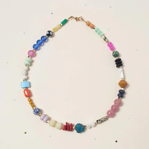 Nieuwe Chinese Stijl Vintage Beaded Necklace Met Natuurlijke Zoetwater Parel Steen Titanium Staal Vergulde Hart Sieraden