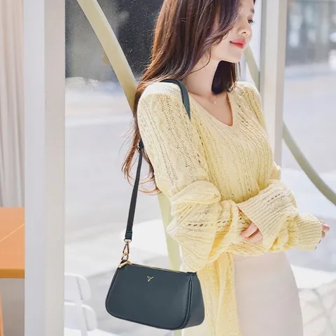 Retro Litchi Textur PU Leder Schultertasche Für Damen Große Kapazität Umhängetasche Mit Hirschkopf Metall Logo Messenger Bag