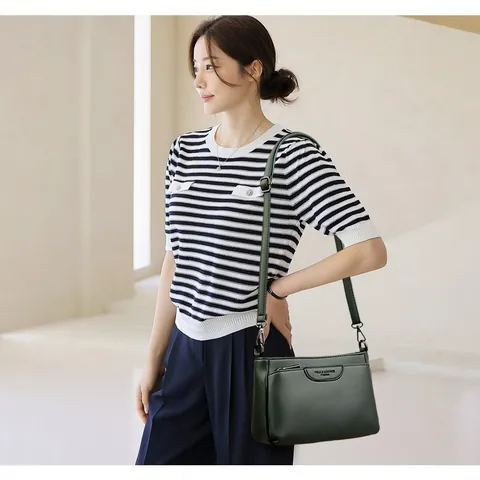 Women Fashion Litchi Pattern PU Leather Crossbody Bag Small Square Shoulder Bag Practical Phone Storage Messenger Bag