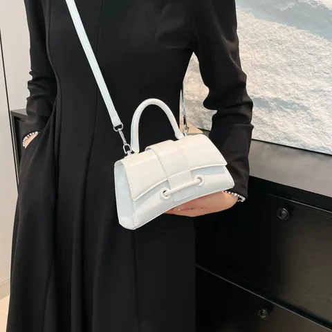 Fashion Women Hourglass Handbag Crinkled PU Leather Crossbody Bag Urban Simple Shoulder Bag For Commuting Daily Ladies Bag