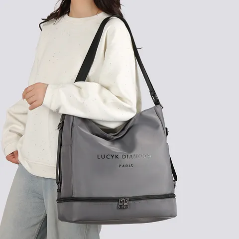 Γυναικεία Τσάντα Tote από Ύφασμα Oxford Μεγάλης Χωρητικότητας Τσάντα Ώμου Με Ανεξάρτητη Θήκη Παπουτσιών Casual Τσάντα