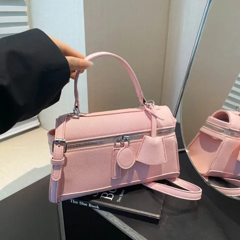 Damen Mode PU Leder Box Handtasche Minimalistische Kleine Quadratische Schultertasche Umhängetasche Mit Tragegriff Und Verstellbarem Riemen