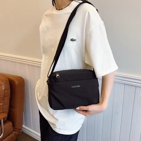 Bolso Bandolera Casual de Nailon Impermeable para Mujer Minimalista Color Sólido Multi Capa para Viaje Diario Trabajo