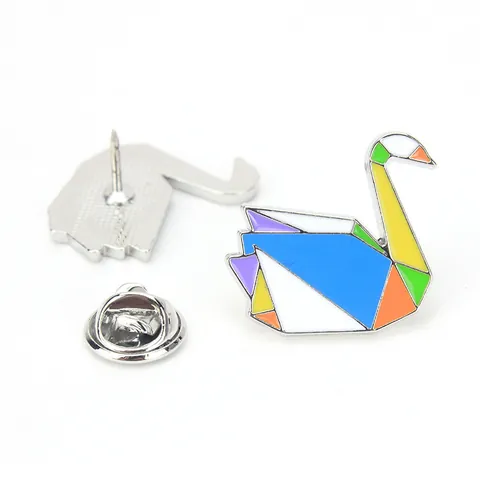 Geometric Animal Enamel Brooches Zinc Alloy Origami Lapel Pins For Backpacks Clothing Decor Colorful Cartoon Jewelry