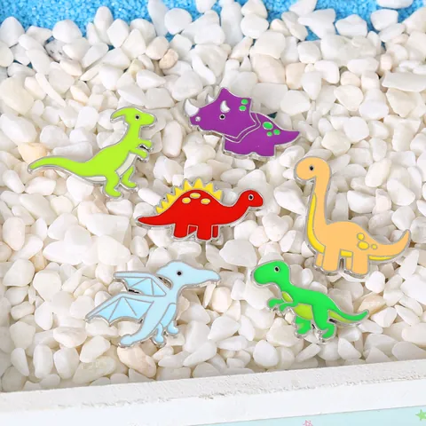 Cute Cartoon Dinosaur Alloy Enamel Brooch Pin Set For Kids Women Animal Badge Accessory Backpack Decoration Jewelry Gift