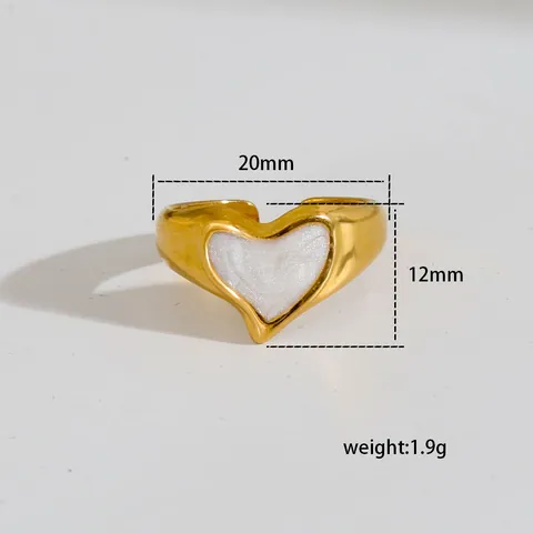 Anillo Abierto de Acero Inoxidable para Mujer Corazón Estrella Ojo Turco Chapado en Oro Ajustable Joyería Estética
