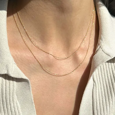 Collar Minimalista de Acero Inoxidable Chapado en Oro para Mujer Doble Cadena de Hueso de Serpiente Joyería de Moda Accesorio