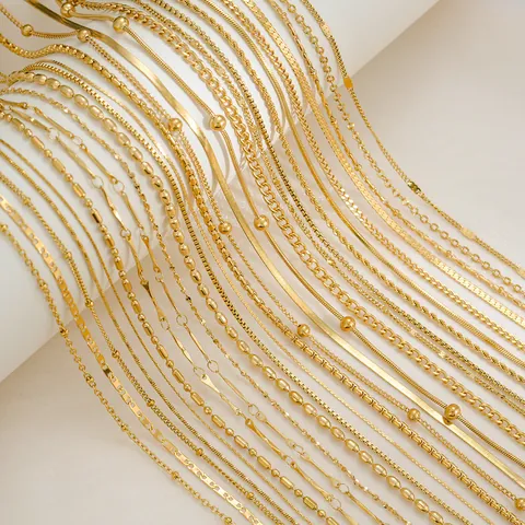 Collana Minimalista in Acciaio Inossidabile Placcato Oro 18K Per Donna Uomo Catena Serpente Box Figaro Curb Gioielli di Moda