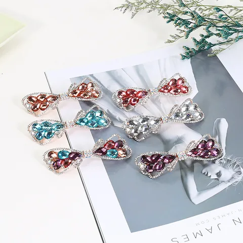 Korean Rhinestone Butterfly Bowknot Hair Clip Alloy Crystal Inlaid Elegant Flower Stripe Tassel Spring Clip Women Jewelry