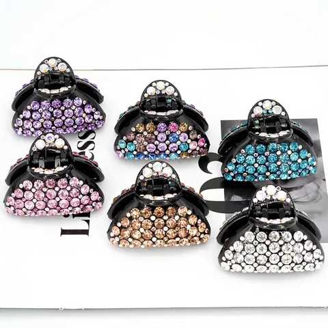 Pinza para el Cabello de Strass Acrílico Cristal Mini Clip de Tiburón Accesorio de Peinado Vintage Elegante Mujer Joyería