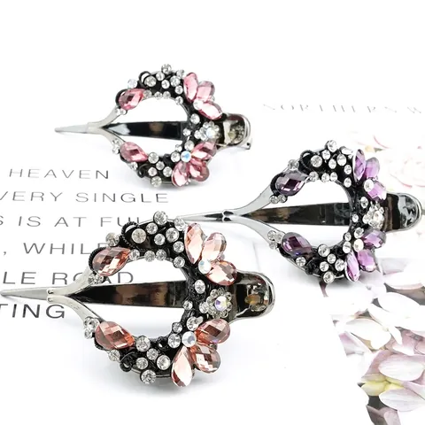 Vintage Strass Herz Haarklammer Acryl Blume Haarschmuck Elegante Große Haarnadel Für Damen Tägliche Party Schmuck