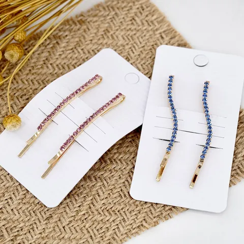 Forcine con Strass per Donna in Lega Ondulate Diritte Fermagli per Capelli Placcati Oro Cristallo Clip Laterali per Appuntamento Quotidiano Festa Accessori per Capelli Decorativi