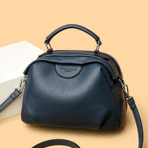 Women Fashion Litchi Texture PU Leather Handbag Large Capacity Minimalist Shoulder Crossbody Bag With Adjustable Strap