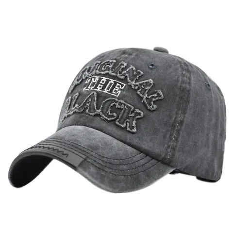 Washed Distressed Baumwolle Baseballkappe Für Herren Damen Original The Black Stickerei Retro Verstellbarer Sonnenschutz Hut Outdoor Casual