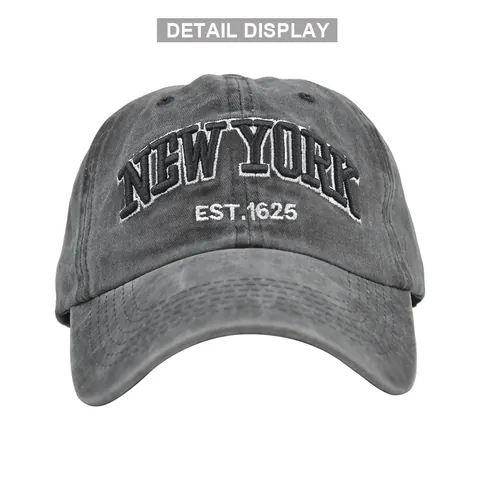 Vintage Gewaschene Baumwolle Baseballkappe New York Stickerei Distressed Verstellbarer Dad Hat Herren Damen Sonnenschutz