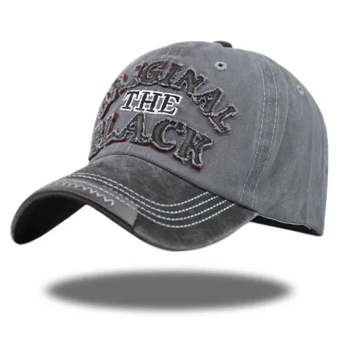 Washed Distressed Baumwolle Baseballkappe Für Herren Damen Original The Black Stickerei Retro Verstellbarer Sonnenschutz Hut Outdoor Casual