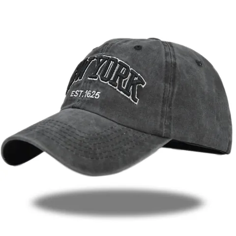 Vintage Gewaschene Baumwolle Baseballkappe New York Stickerei Distressed Verstellbarer Dad Hat Herren Damen Sonnenschutz