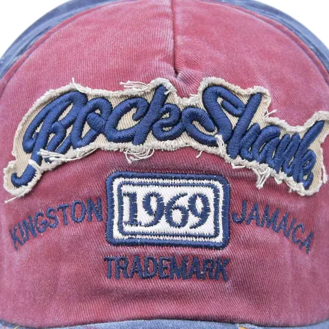 Vintage Washed Distressed Baseball Cap Men Women 1969 Shark Embroidery Patchwork Cotton Adjustable Sun Hat Streetwear