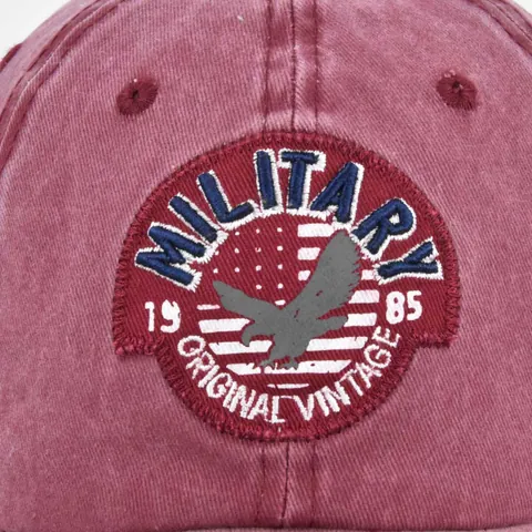 Berretto da Baseball Militare Vintage in Cotone Lavato per Uomo Donna Ricamo Distressed Aquila Cappello Sole Regolabile