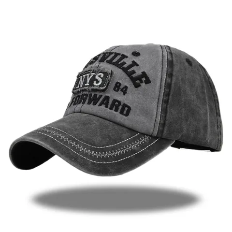 Berretto da Baseball in Cotone Lavato Vintage per Uomo Donna Ricamo Distressed Lettera NYS Patchwork Cappello da Sole Regolabile