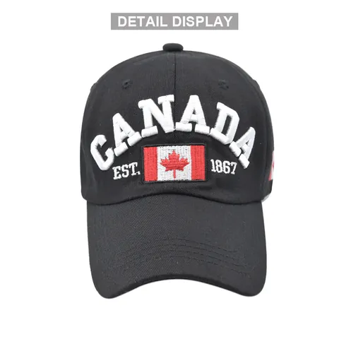 Canada Maple Leaf Embroidery Baseball Cap Unisex Cotton Adjustable Sunshade Outdoor Sport Hat With EST 1867 Letter