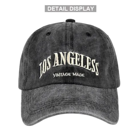 Casquette de Baseball Vintage Los Angeles en Coton Délavé Brodé Rétro Pare-soleil Réglable Chapeau de Sport de Plein Air pour Femmes Hommes