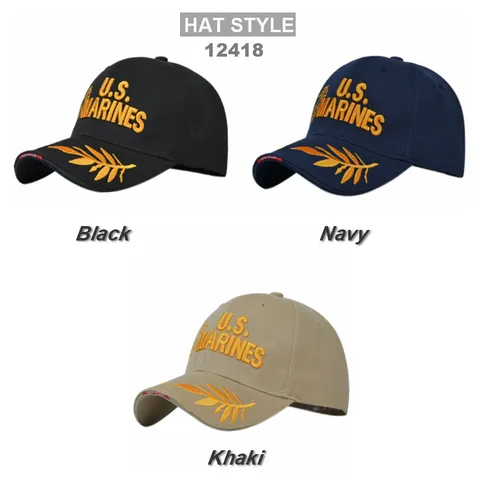 Cappellino da Baseball Tattico U.S. Marines Ricamo Cotone Regolabile Parasole Stile Militare per Uomo Donna All'aperto