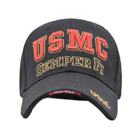 USMC Semper Fi Baseball Cap Tactical Military Hat Cotton Twill 3D Embroidery Adjustable Outdoor Sports Sun Hat For Men Women