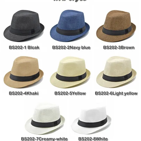 Unisex Paper Straw Fedora Hat Summer Beach Sun Hat Breathable Jazz Cap With Black Ribbon Men Women Casual Travel Accessory