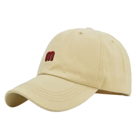 Casual Cotton Baseball Cap With M Letter Embroidery Adjustable Curved Brim Sun Hat For Men Women Outdoor Streetwear Fashion