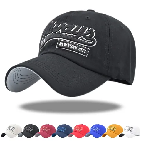 Embroidered Cotton Baseball Cap New York City Lettering Always Adjustable Sun Hat For Men Women Casual Outdoor Sport Gear