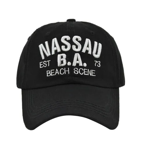 100% Baumwolle Baseballkappe 3D Stickerei Nassau Beach Scene Retro Dad Hat Verstellbar Sonnenschutz Gebogene Krempe Sport Cap