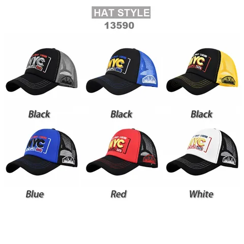 NYC Bestickte Baseballkappe Mesh Trucker Mütze Vintage Atmungsaktive Sonnenschutz Verstellbare Snapback Hut Für Damen Herren