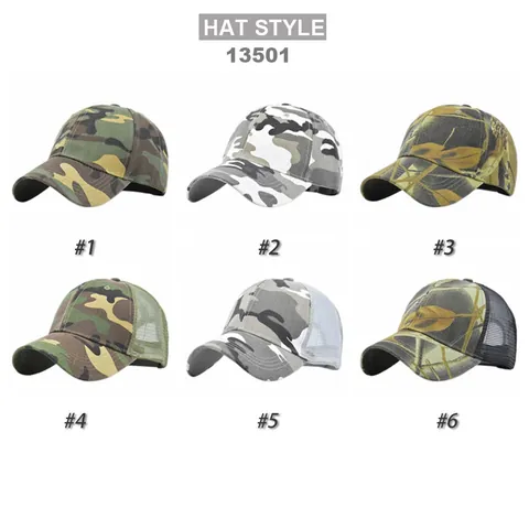 Berretto da Baseball Mimetico Cappello Trucker a Rete Traspirante Regolabile Stile Militare Parasole Sportivo all'Aperto per Uomo Donna