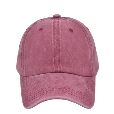 Casquette de Baseball en Coton Lavé pour Femmes Queue de Cheval Vintage Criss Cross Messy Bun Chapeau Distressed Ajustable