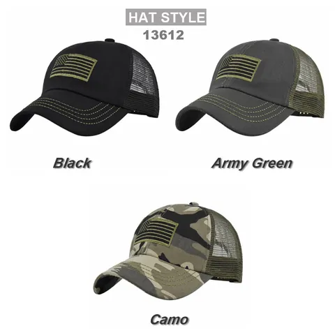 US Flag Embroidered Mesh Baseball Cap Trucker Hat For Men Women Tactical Camouflage Outdoor Sports Sun Hat Adjustable Snapback Cap