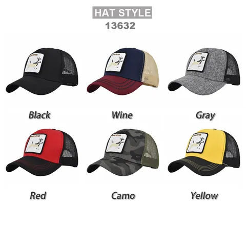 Gorra de Camionero con Parche de Animal Bordado Malla Transpirable Gorra de Béisbol Buck Fever Ciervo Ajustable Snapback Sol